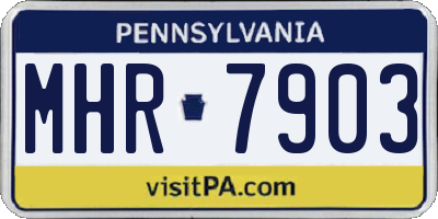 PA license plate MHR7903