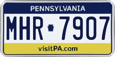 PA license plate MHR7907