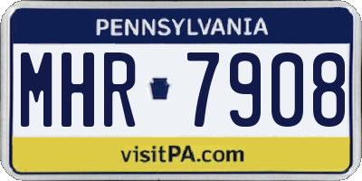 PA license plate MHR7908
