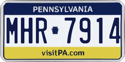PA license plate MHR7914