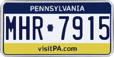PA license plate MHR7915