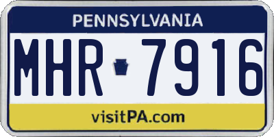 PA license plate MHR7916