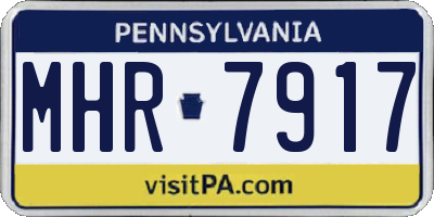 PA license plate MHR7917