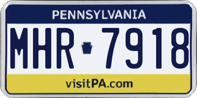PA license plate MHR7918