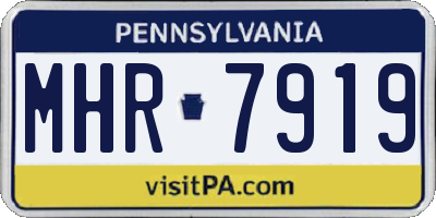 PA license plate MHR7919