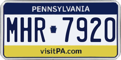 PA license plate MHR7920