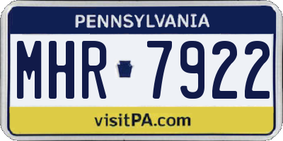 PA license plate MHR7922