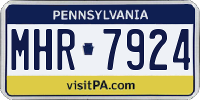 PA license plate MHR7924
