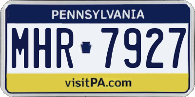 PA license plate MHR7927