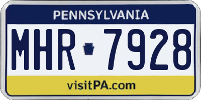 PA license plate MHR7928