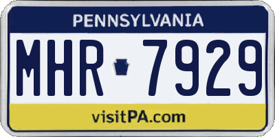 PA license plate MHR7929