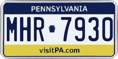 PA license plate MHR7930