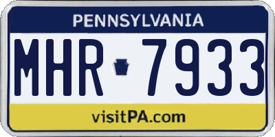 PA license plate MHR7933
