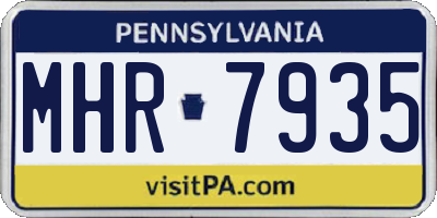 PA license plate MHR7935