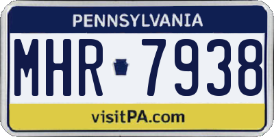 PA license plate MHR7938