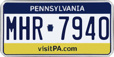 PA license plate MHR7940