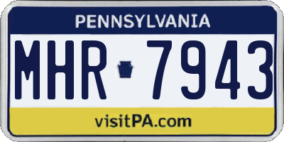 PA license plate MHR7943