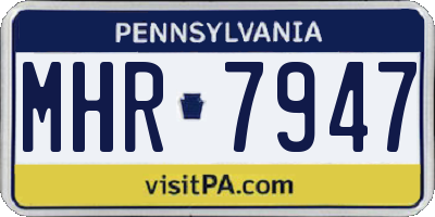 PA license plate MHR7947