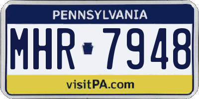 PA license plate MHR7948