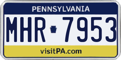 PA license plate MHR7953