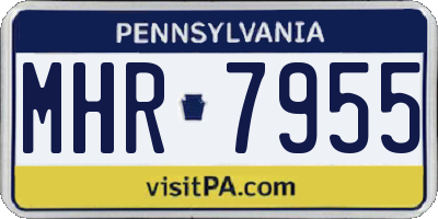 PA license plate MHR7955