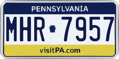 PA license plate MHR7957