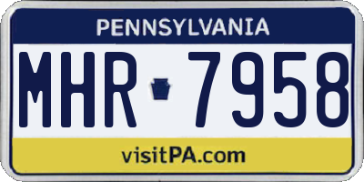 PA license plate MHR7958
