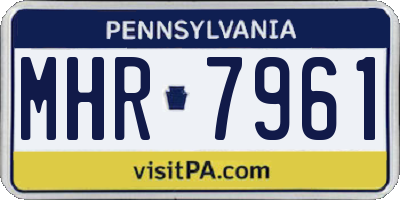 PA license plate MHR7961