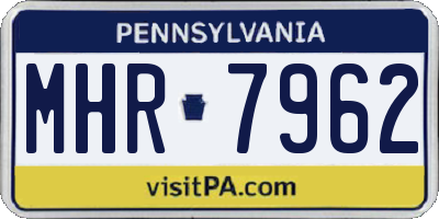 PA license plate MHR7962