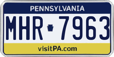 PA license plate MHR7963
