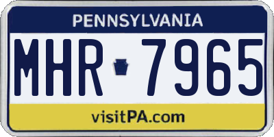 PA license plate MHR7965