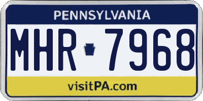 PA license plate MHR7968