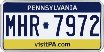 PA license plate MHR7972