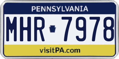 PA license plate MHR7978
