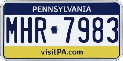PA license plate MHR7983
