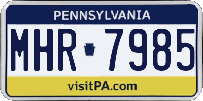 PA license plate MHR7985