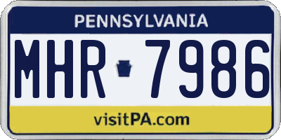 PA license plate MHR7986