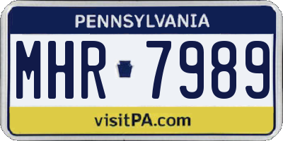PA license plate MHR7989
