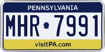 PA license plate MHR7991