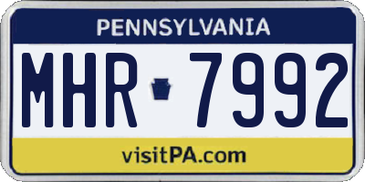 PA license plate MHR7992