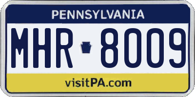 PA license plate MHR8009