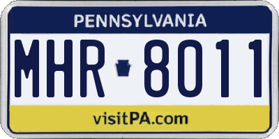 PA license plate MHR8011
