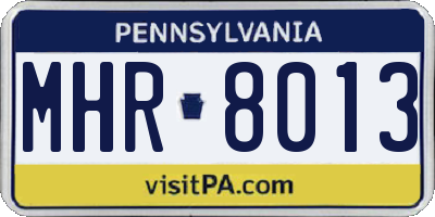 PA license plate MHR8013