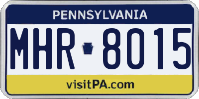 PA license plate MHR8015