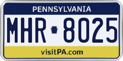 PA license plate MHR8025