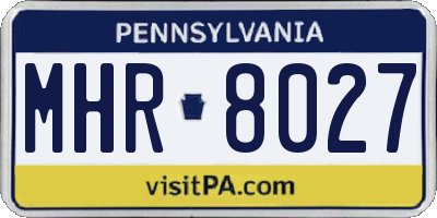 PA license plate MHR8027