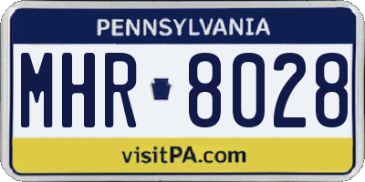 PA license plate MHR8028