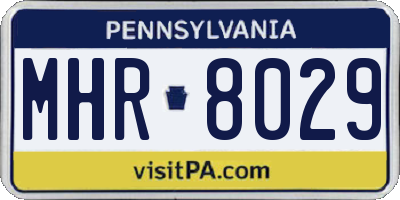 PA license plate MHR8029