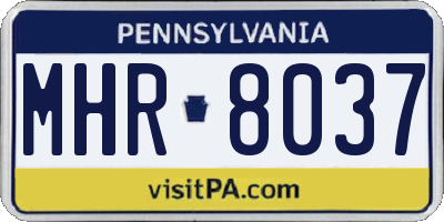 PA license plate MHR8037