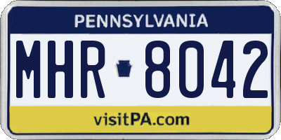 PA license plate MHR8042